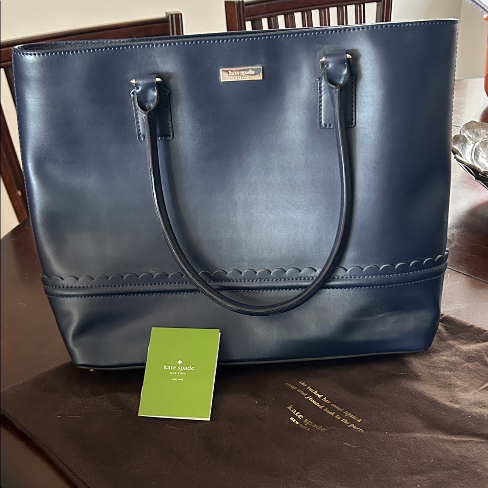 Kate Spade Midnight Blue Scalloped Tote